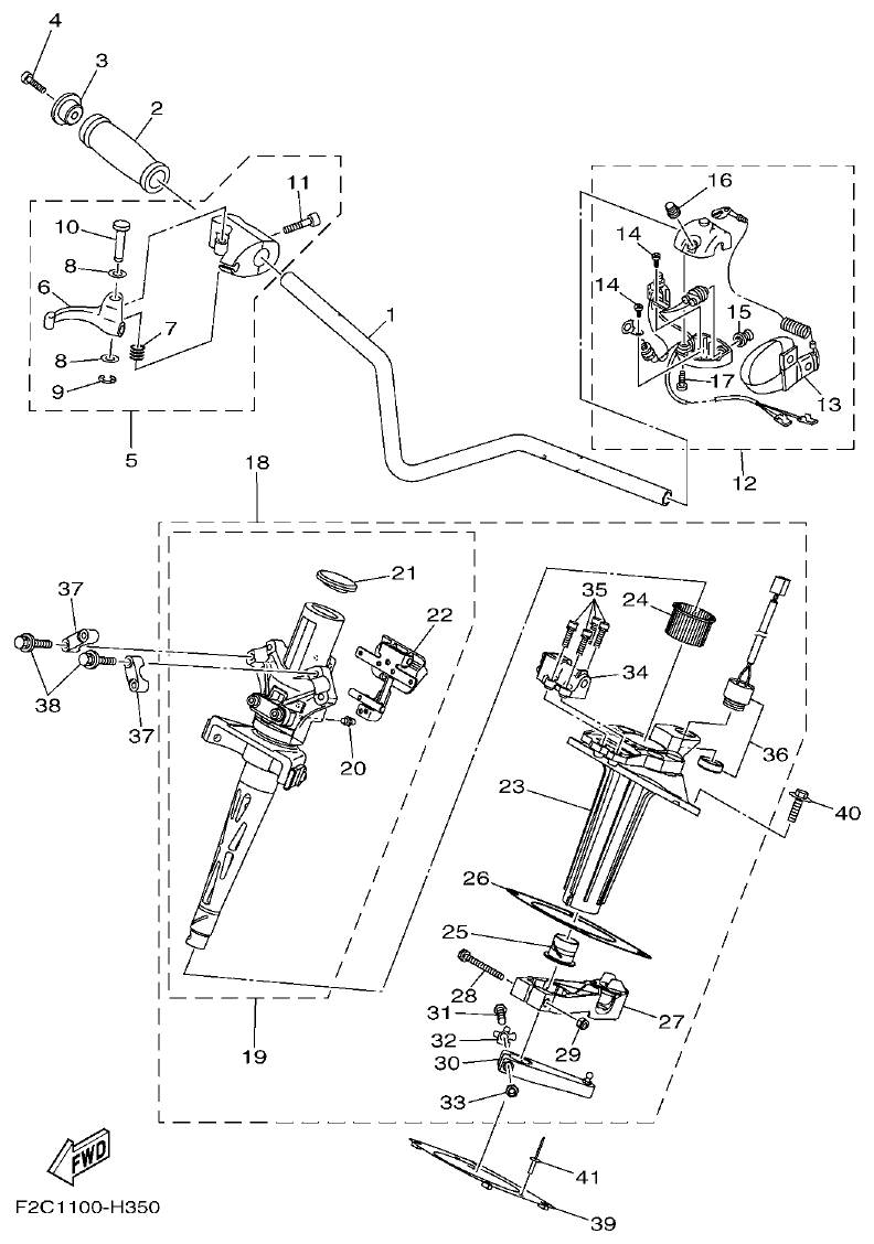 Yamaha GX18 STEERING 1 parts diagram